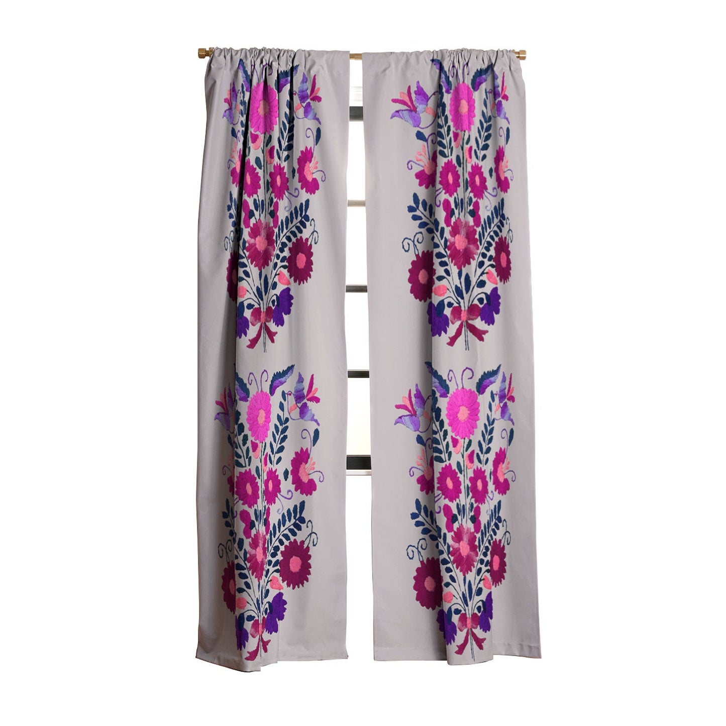 Tina Salazar Mexican Bird Motif Gray Blackout Non Repeat