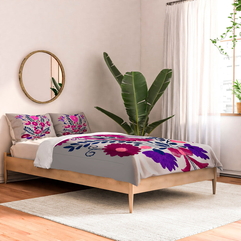 Tina Salazar Mexican Bird Motif Gray Comforter