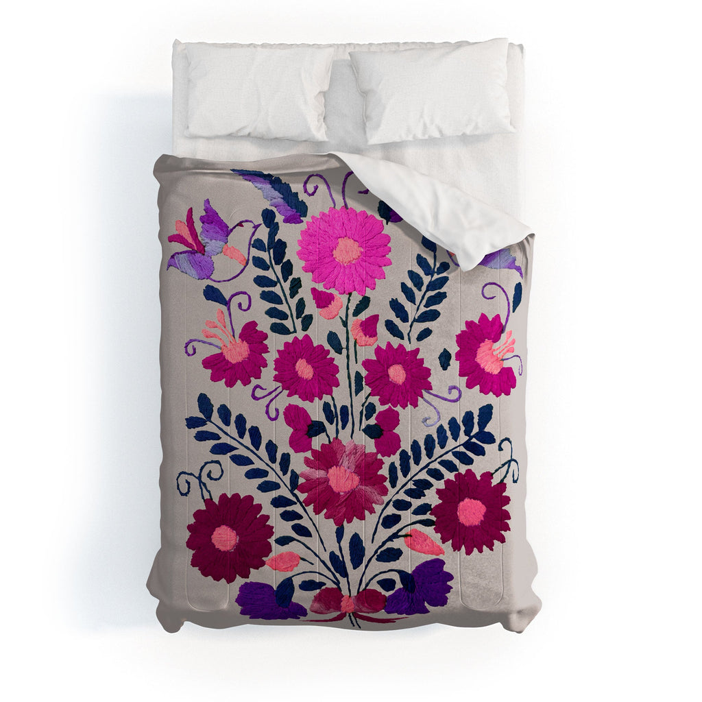 Tina Salazar Mexican Bird Motif Gray Comforter