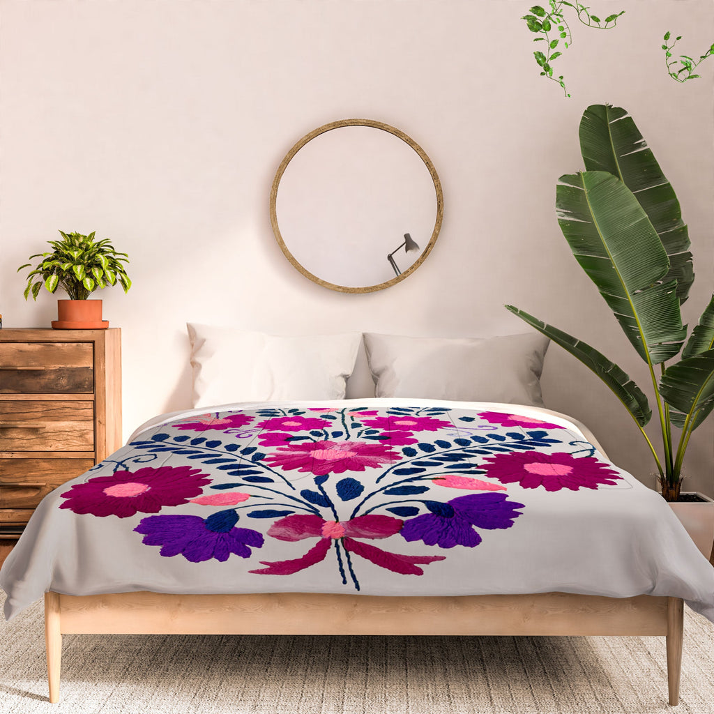 Tina Salazar Mexican Bird Motif Gray Comforter
