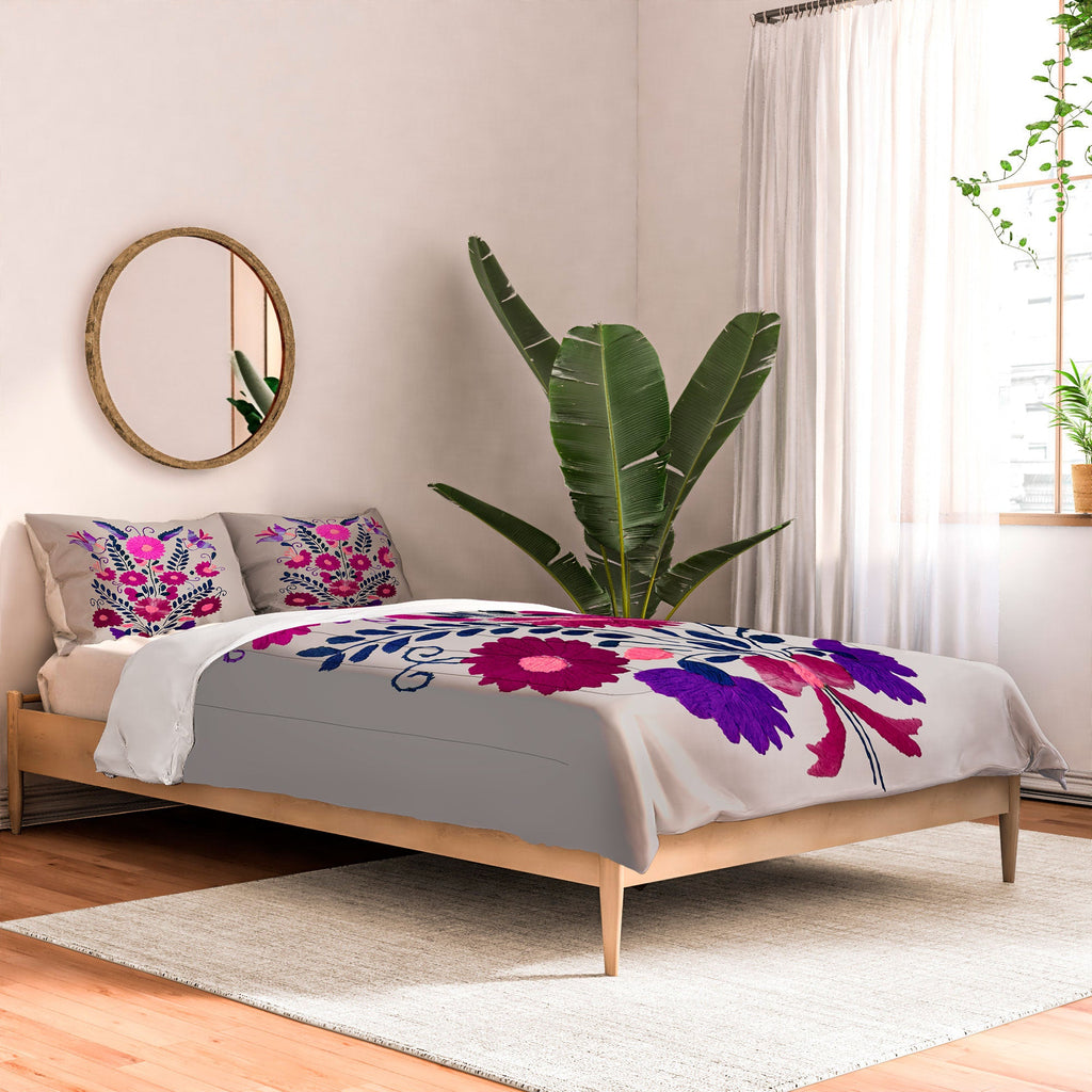 Tina Salazar Mexican Bird Motif Gray Comforter