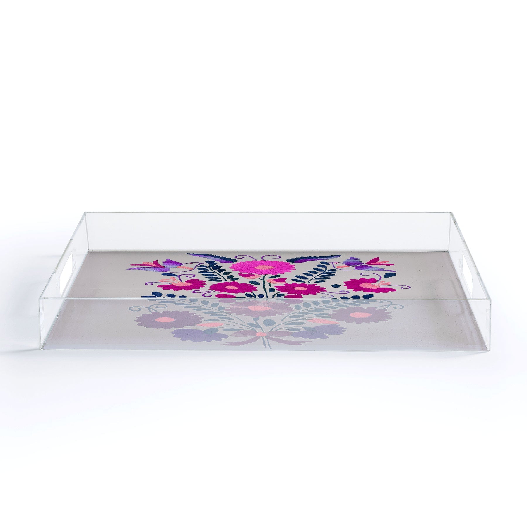 Tina Salazar Mexican Bird Motif Gray Acrylic Tray