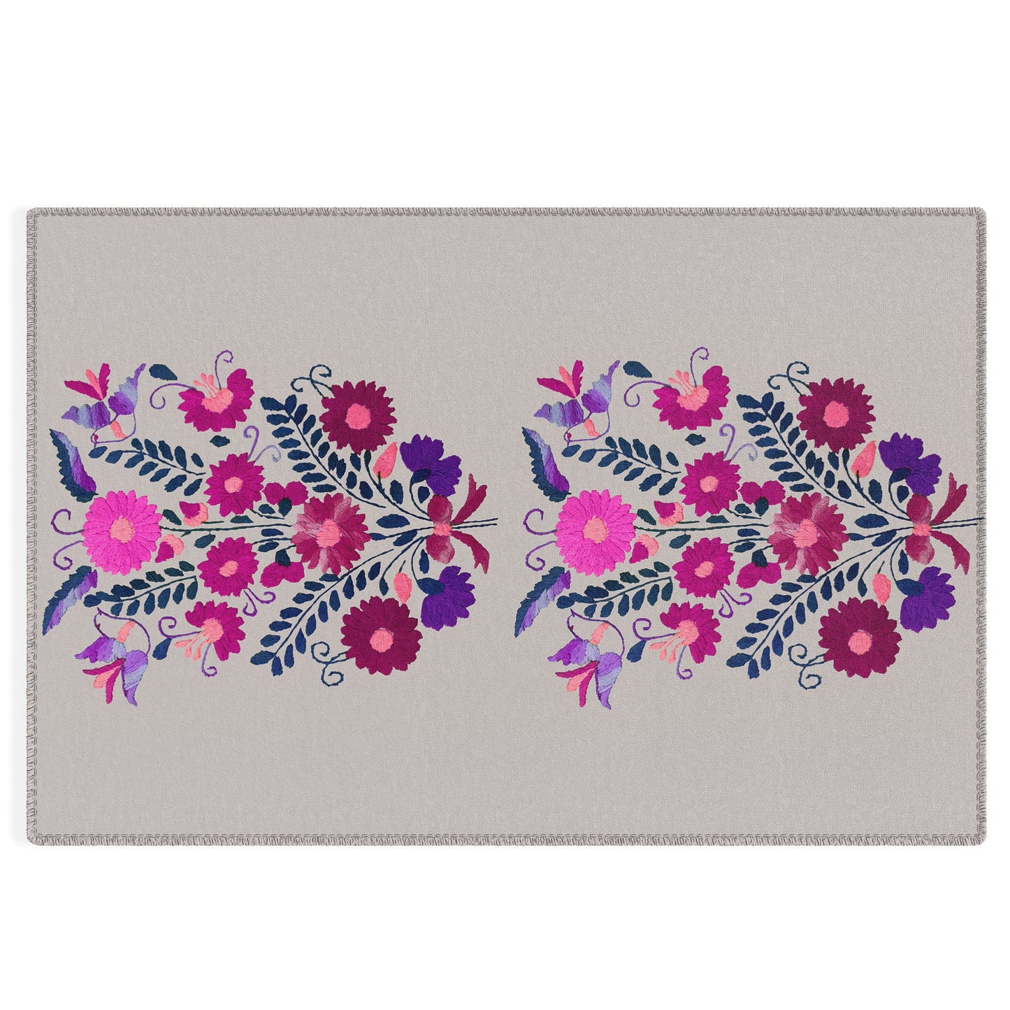 Tina Salazar Mexican Bird Motif Gray Outdoor Rug