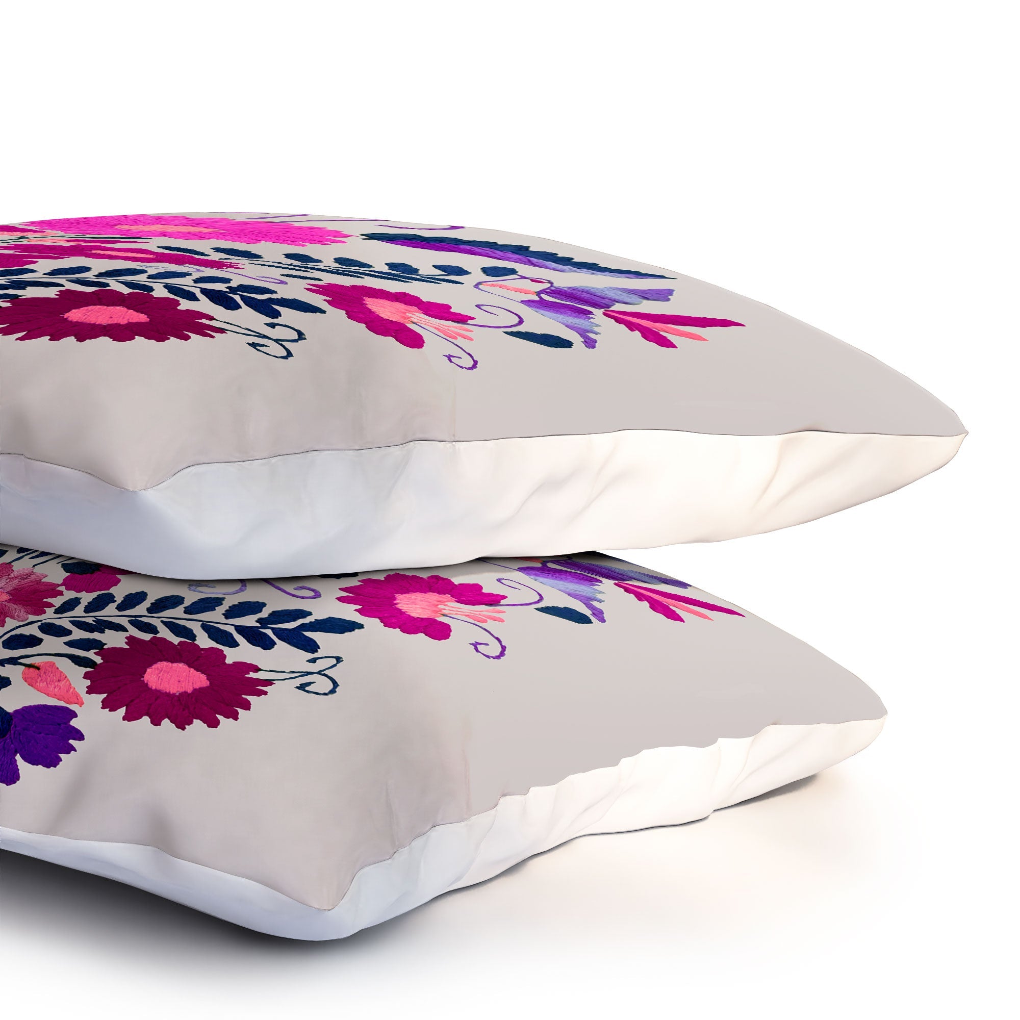 Tina Salazar Mexican Bird Motif Gray Pillow Shams