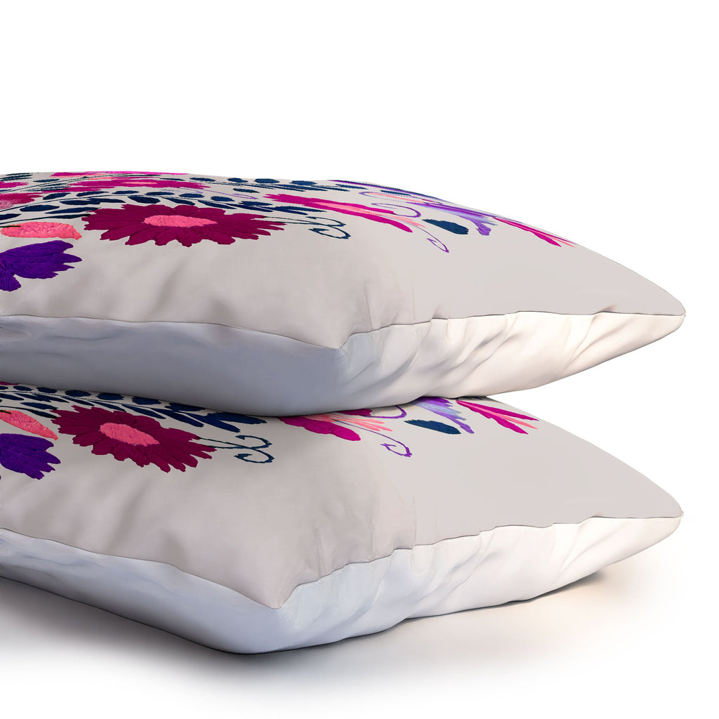 Tina Salazar Mexican Bird Motif Gray Pillow Shams