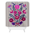 Tina Salazar Mexican Bird Motif Gray Shower Curtain