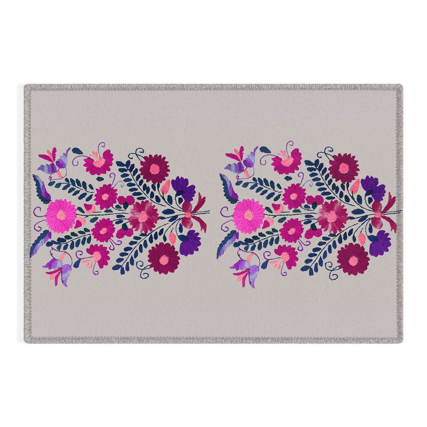 Tina Salazar Mexican Bird Motif Gray Outdoor Rug