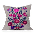 Tina Salazar Mexican Bird Motif Gray Outdoor Throw Pillow