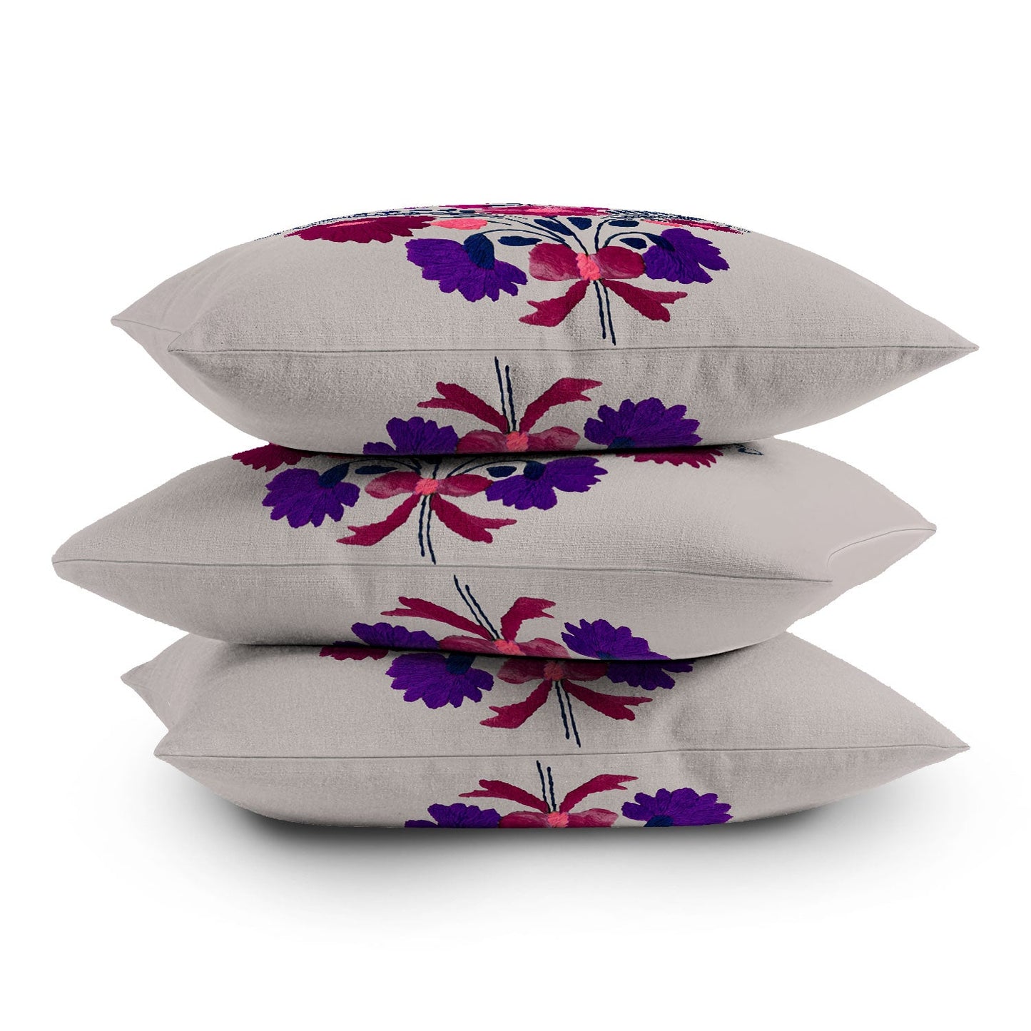 Tina Salazar Mexican Bird Motif Gray Throw Pillow