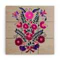 Tina Salazar Mexican Bird Motif Gray Wood Wall Mural