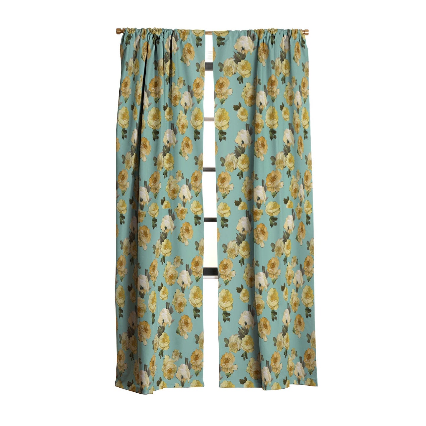 Tina Salazar Yellow Roses in Sage Green Blackout Non Repeat
