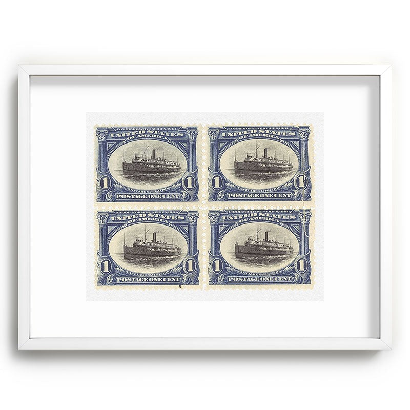 DENY Designs 1901 1c Fast Lake Navigation Stamps Recessed Framing Rectangle
