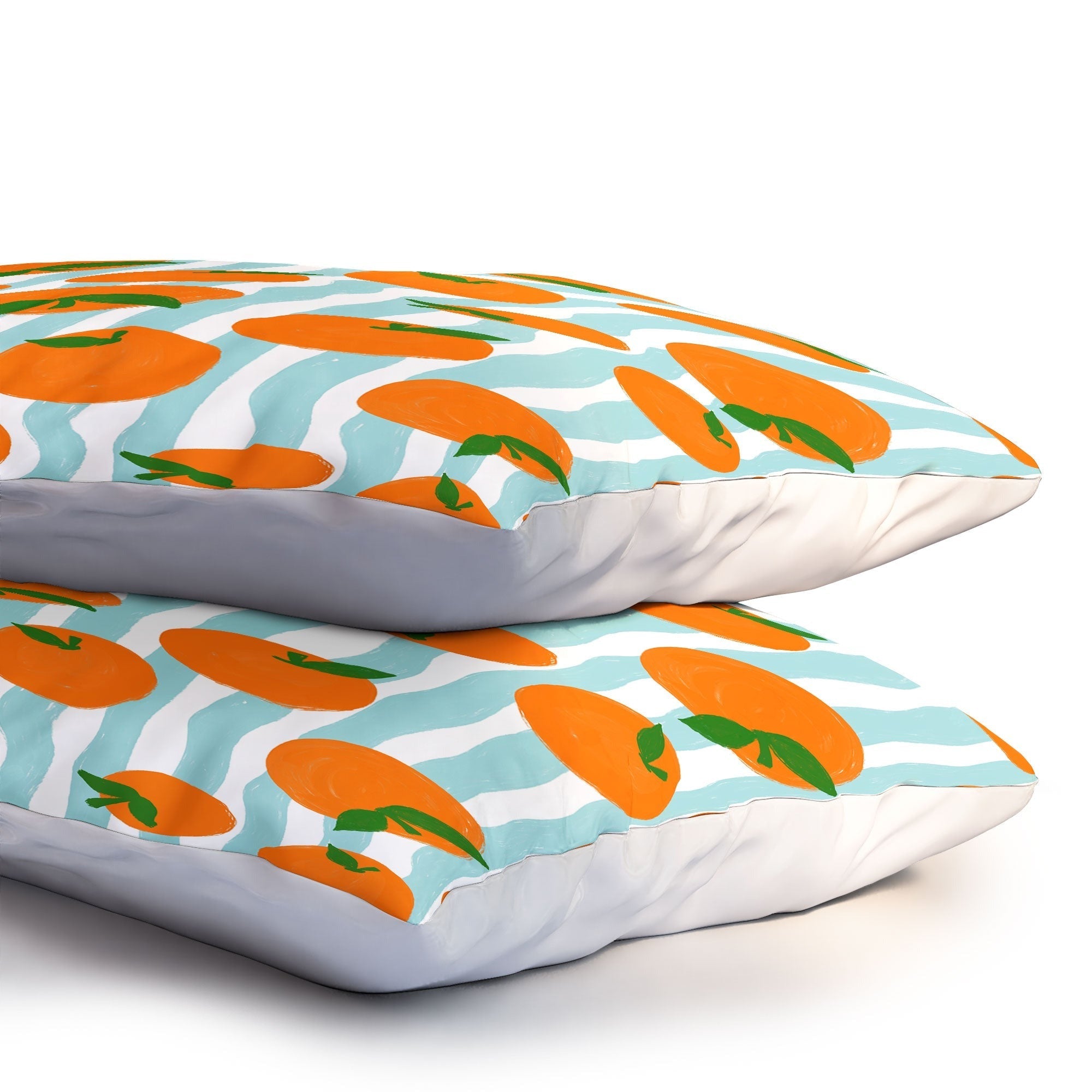 Design by Spark Zesty Oranges and Stripes Pillow Shams