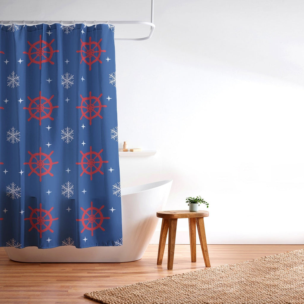 Design by Spark Holiday Helms and Snowflakes Shower Curtain