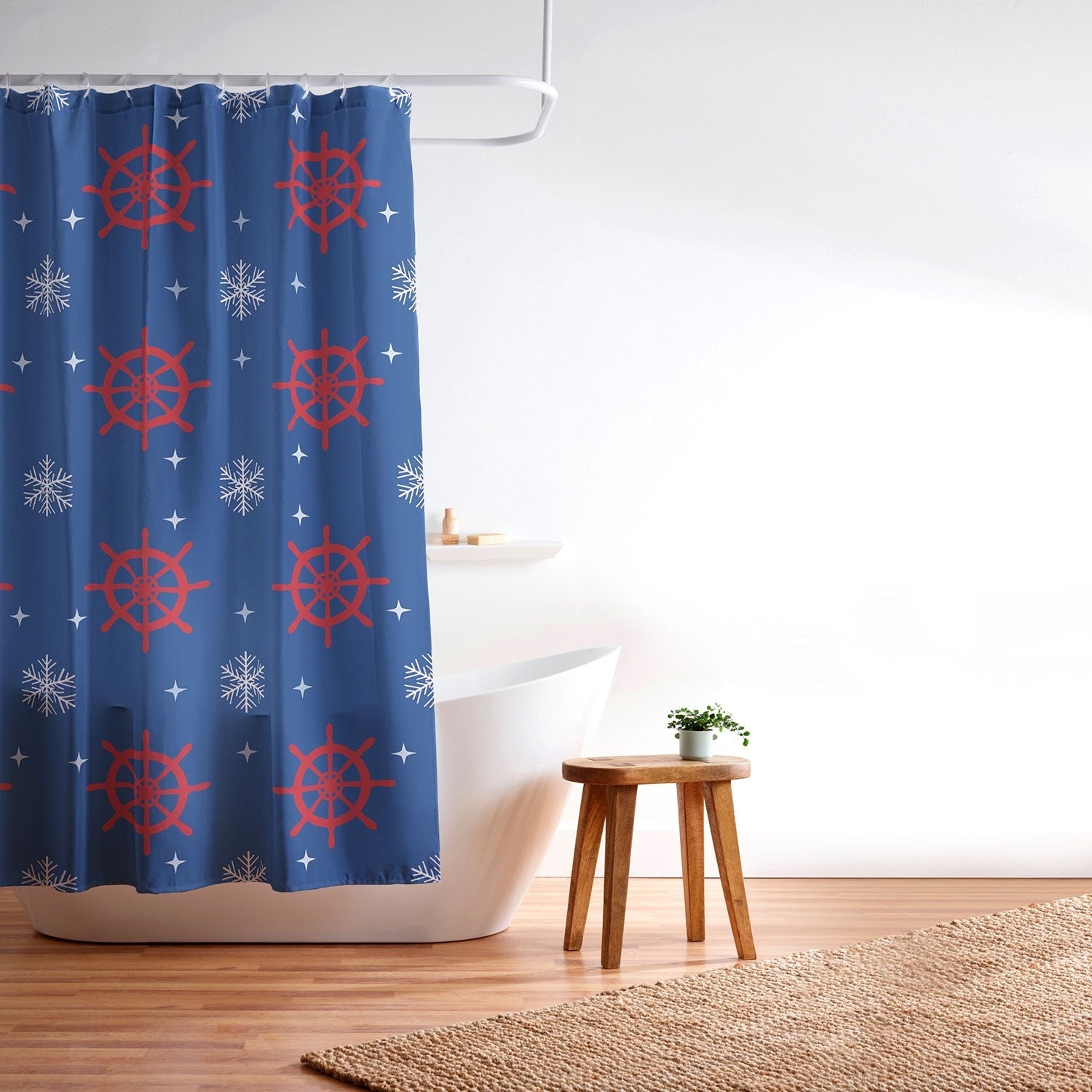 Design by Spark Holiday Helms and Snowflakes Shower Curtain