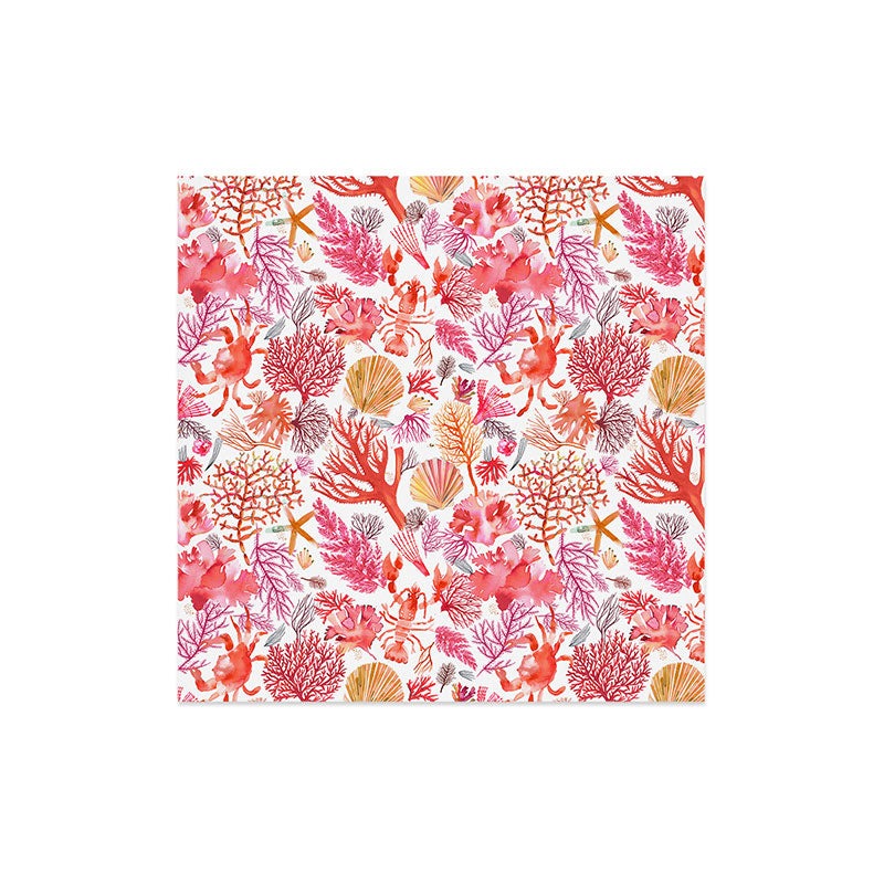 Ninola Design Botanic Retreat Coral Reef Crab Lobster Red Art Print