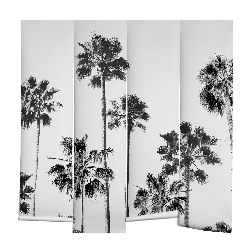 Gal Design Black And White Palms Wall Mural