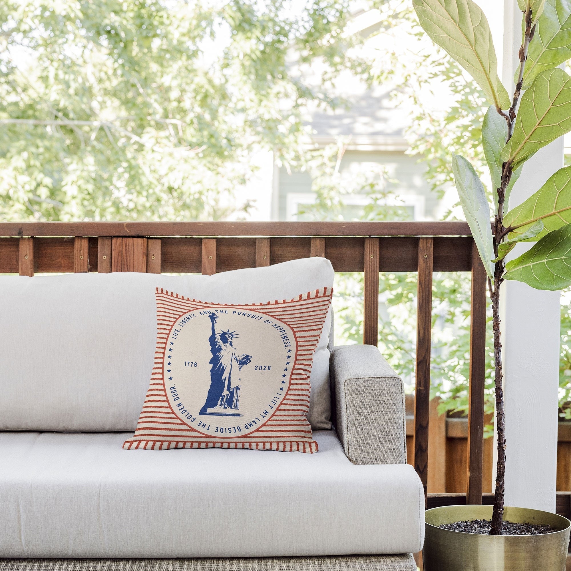 DENY Designs Life Liberty Outdoor Throw Pillow
