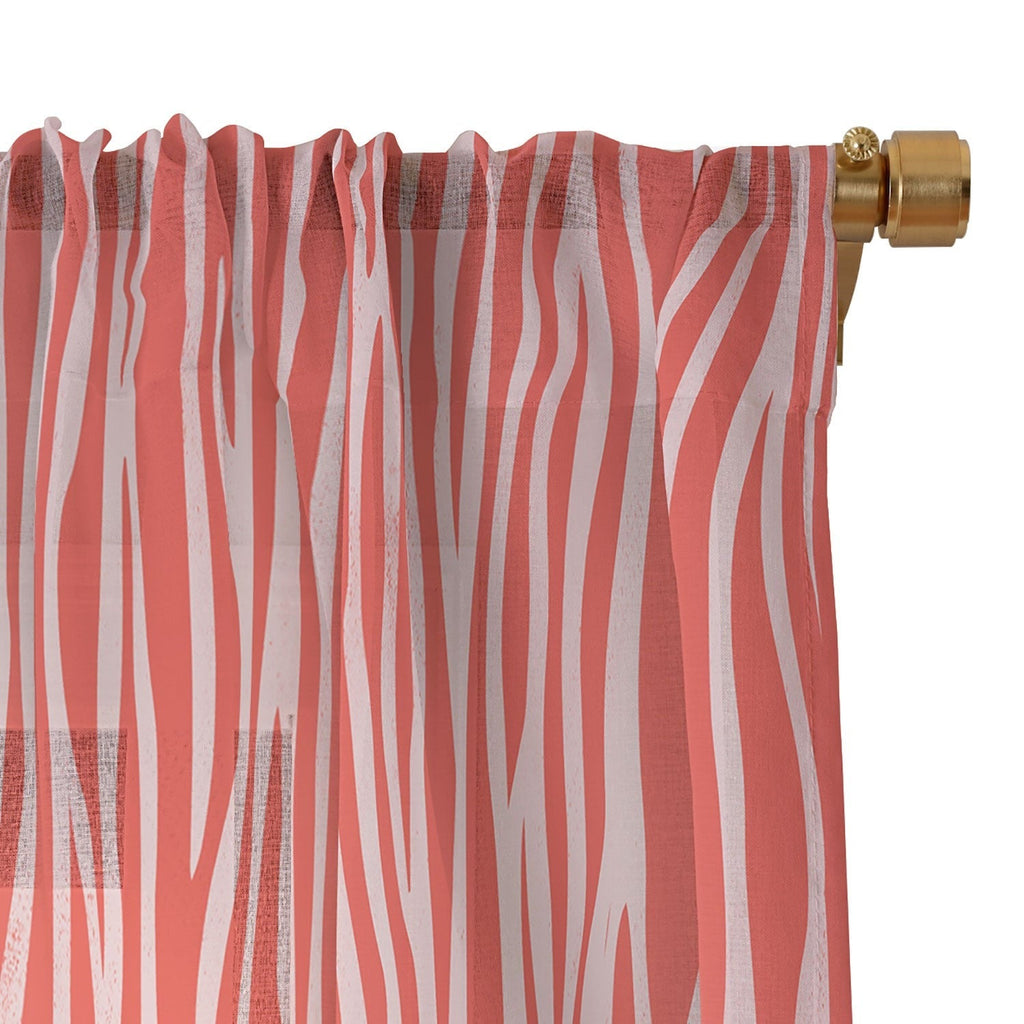 Avenie BR Red Zebra Stripe Sheer Non Repeat