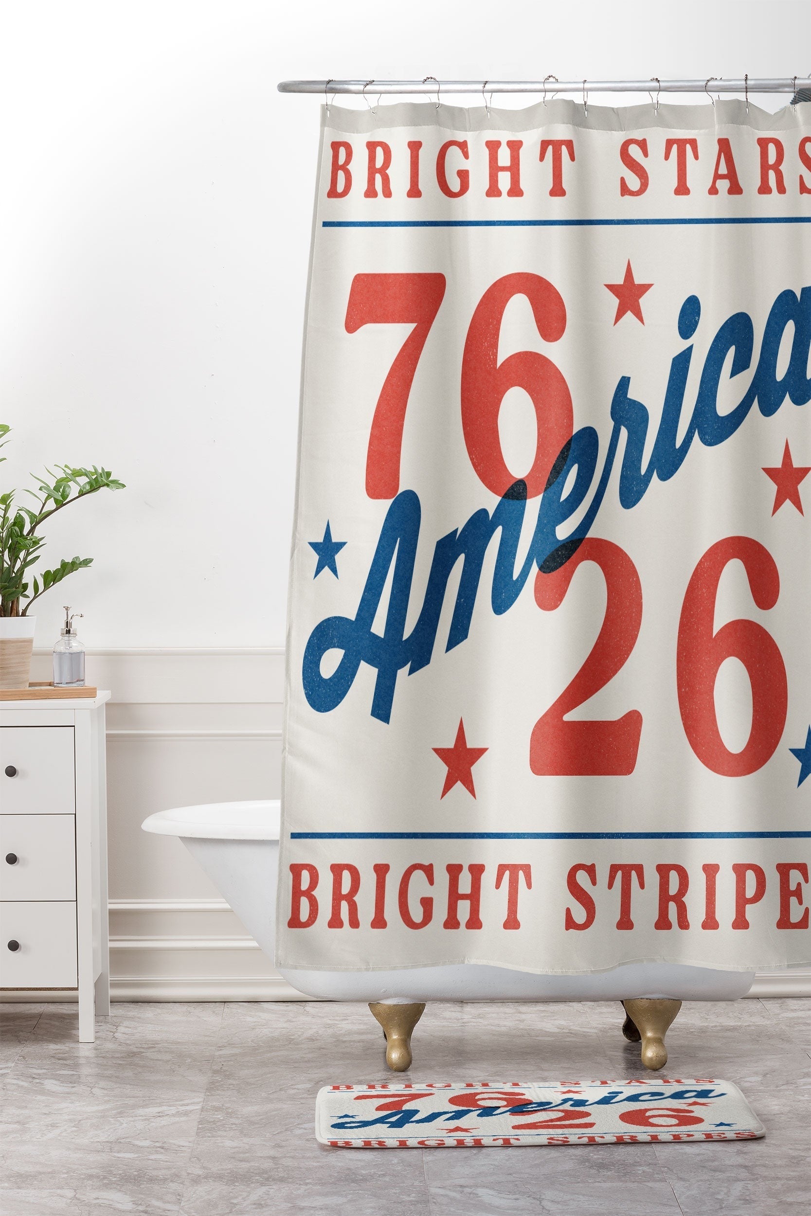DENY Designs Bright Stars Bright Stripes Memory Foam Bath Mat