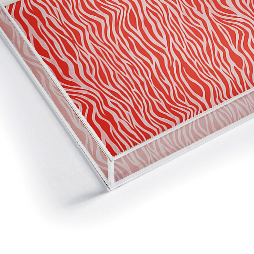 Avenie BR Red Zebra Stripe Acrylic Tray