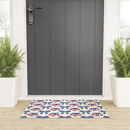 Design by Spark Nautical Christmas Bows Welcome Mat