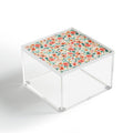 Ninola Design Botanic Retreat Tropical Whimsical Flowers Coral Green Acrylic Box