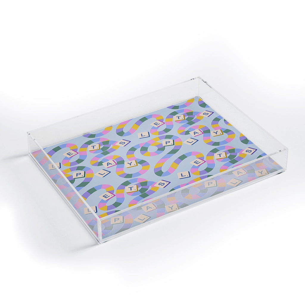 Design by Spark Scrabble Board Game Night Acrylic Tray