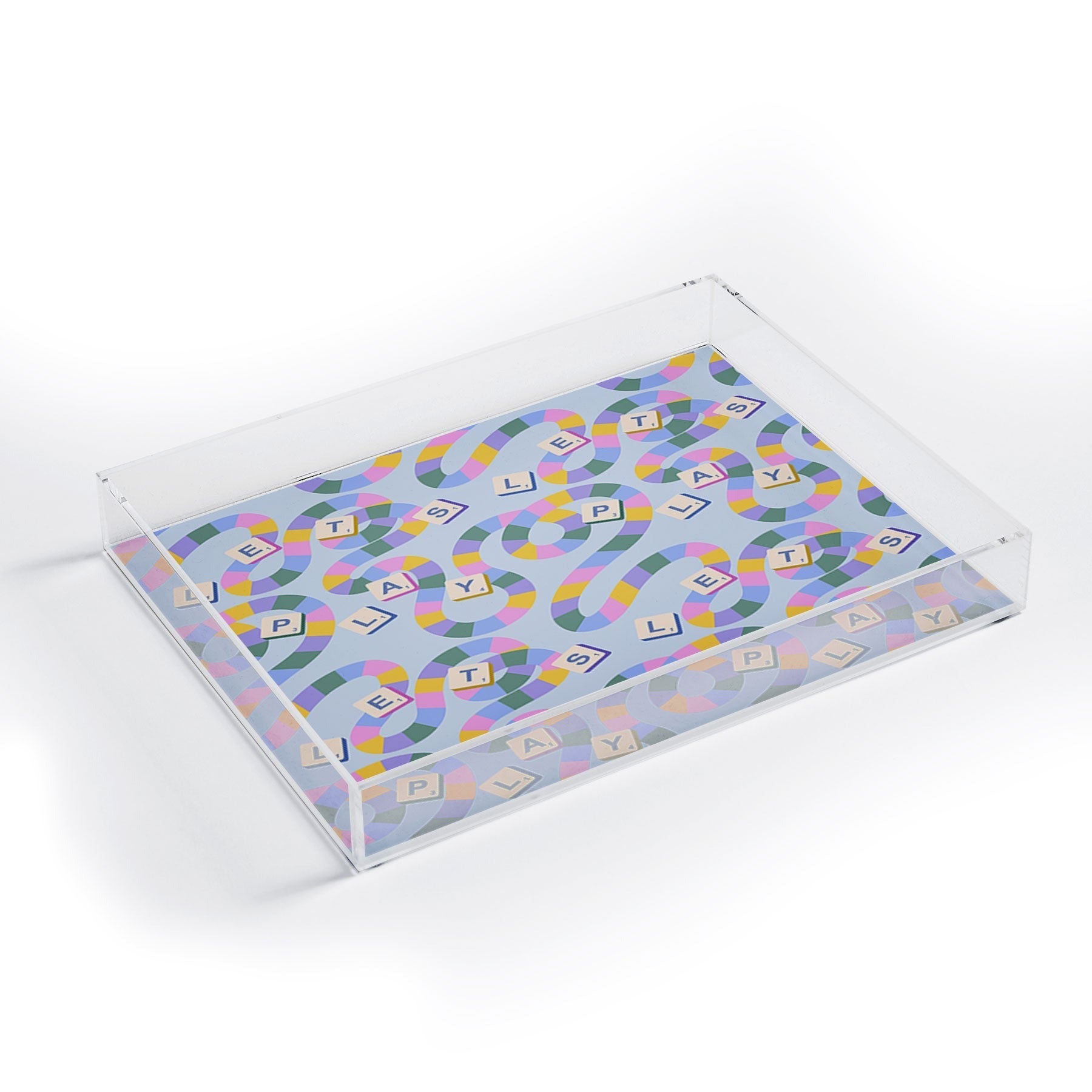 Design by Spark Scrabble Board Game Night Acrylic Tray