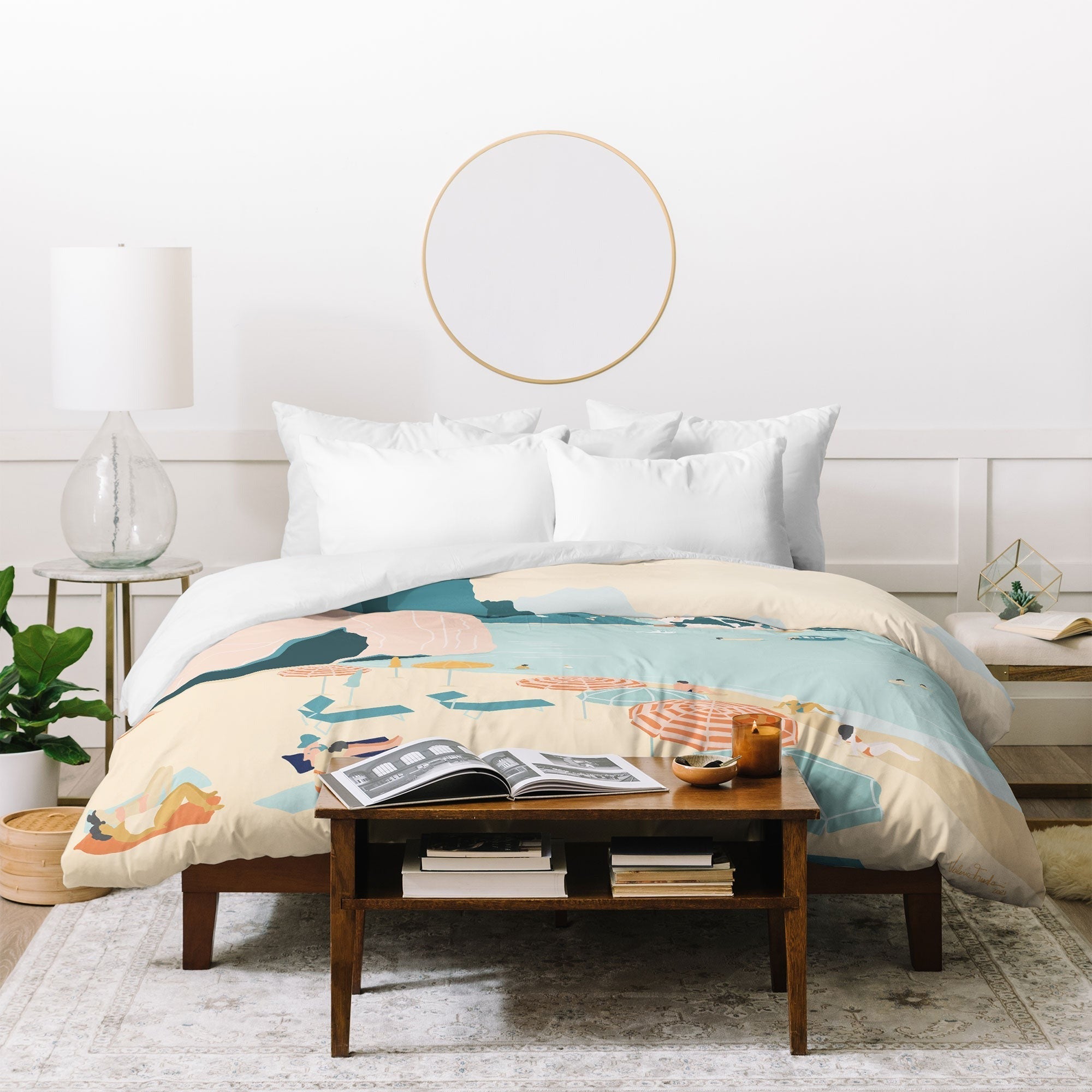 Valeria Frustaci Beach of Positano in Italy Duvet Cover