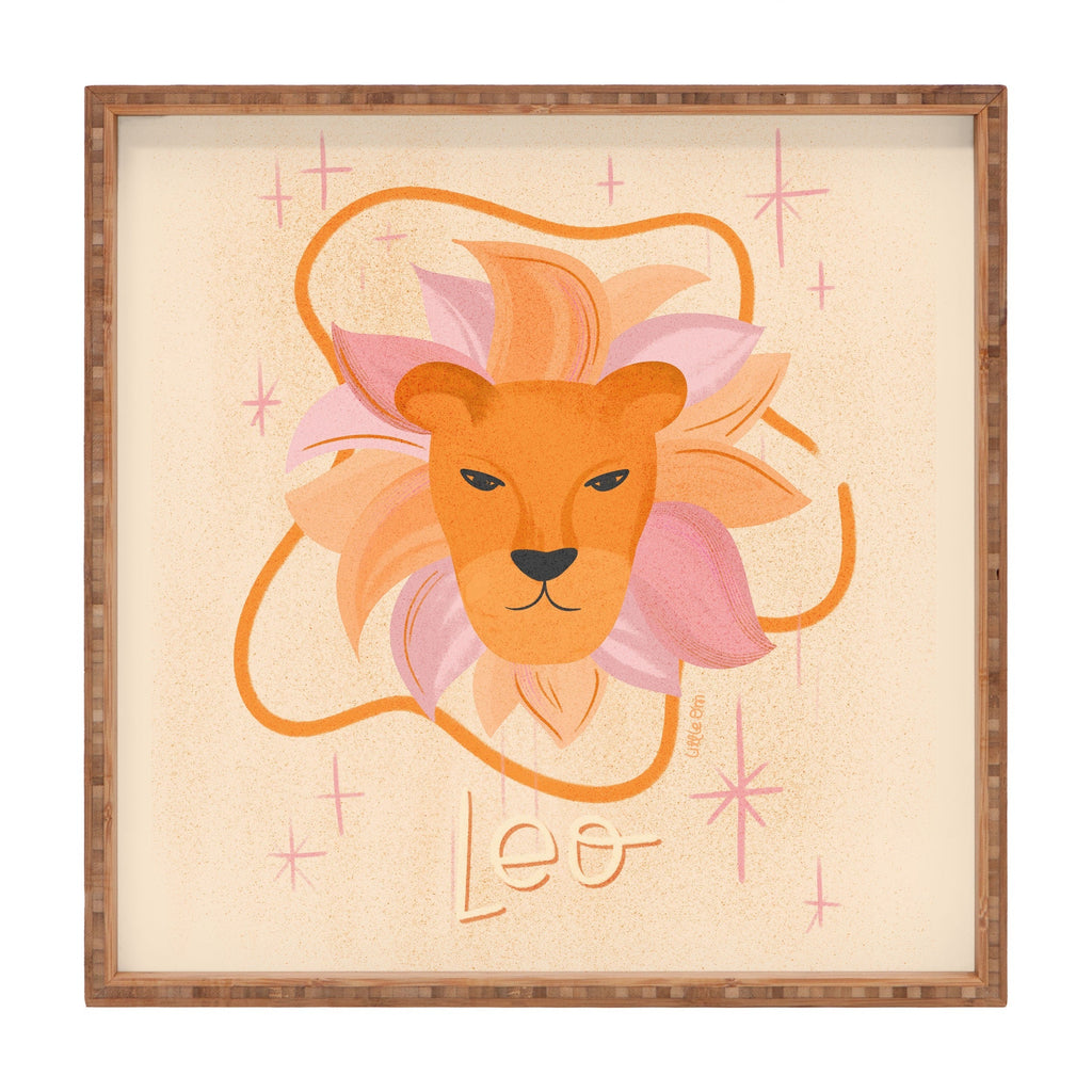 Little Om Zodiac Signs Leo Square Tray