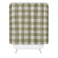 Menina Lisboa Rustic Green Plaid Shower Curtain