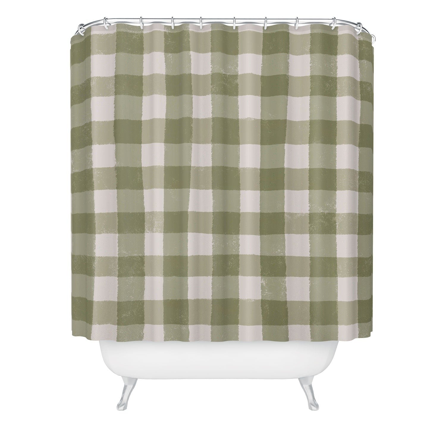 Menina Lisboa Rustic Green Plaid Shower Curtain