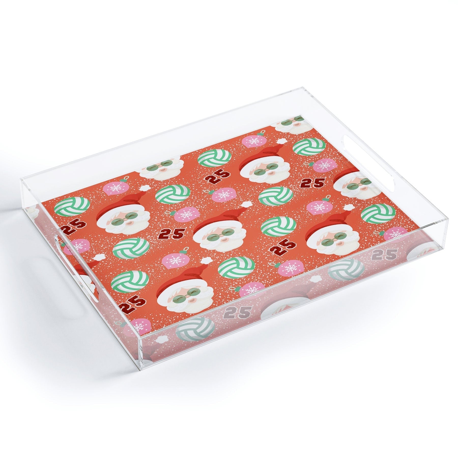 Design by Spark Sporty Volleyball Santa Acrylic Tray