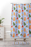 Love_Ryming Christmas Cookies Shower Curtain And Mat