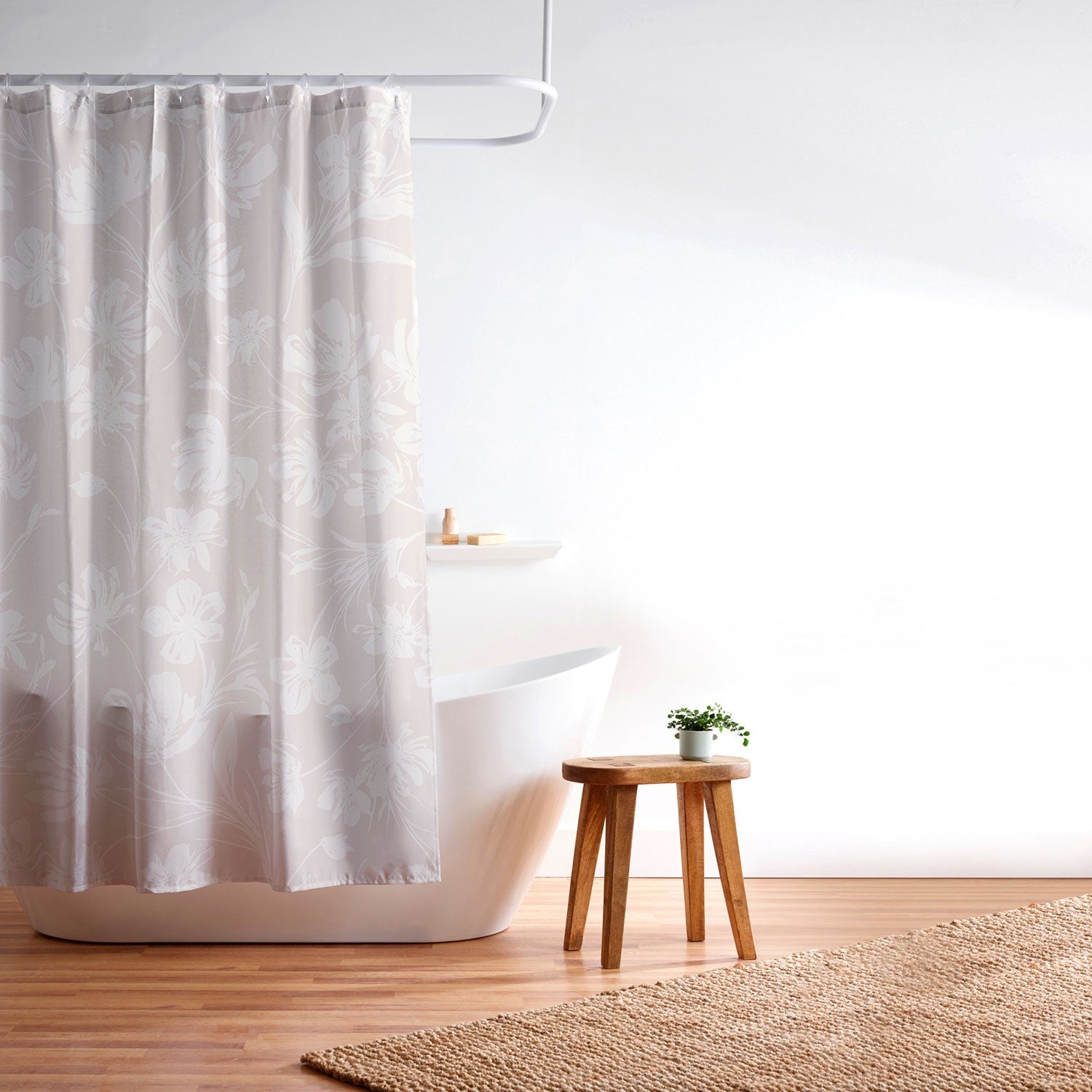 Gabriela Fuente Martine Neutral Shower Curtain