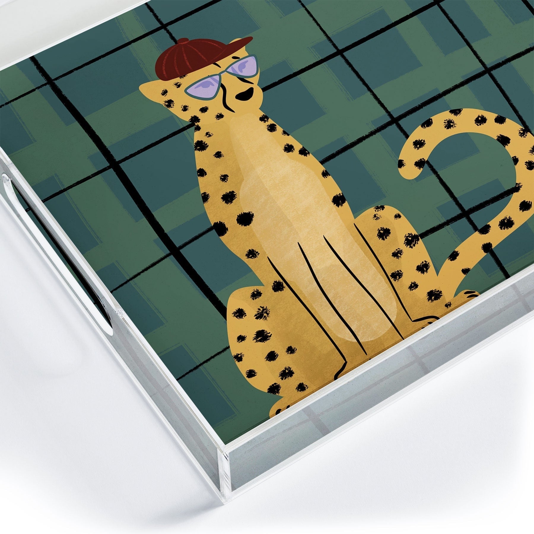 Design by Spark Cheetah Cool Cat Acrylic Tray