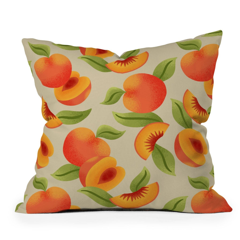 Jessica Molina Peach Pattern Throw Pillow
