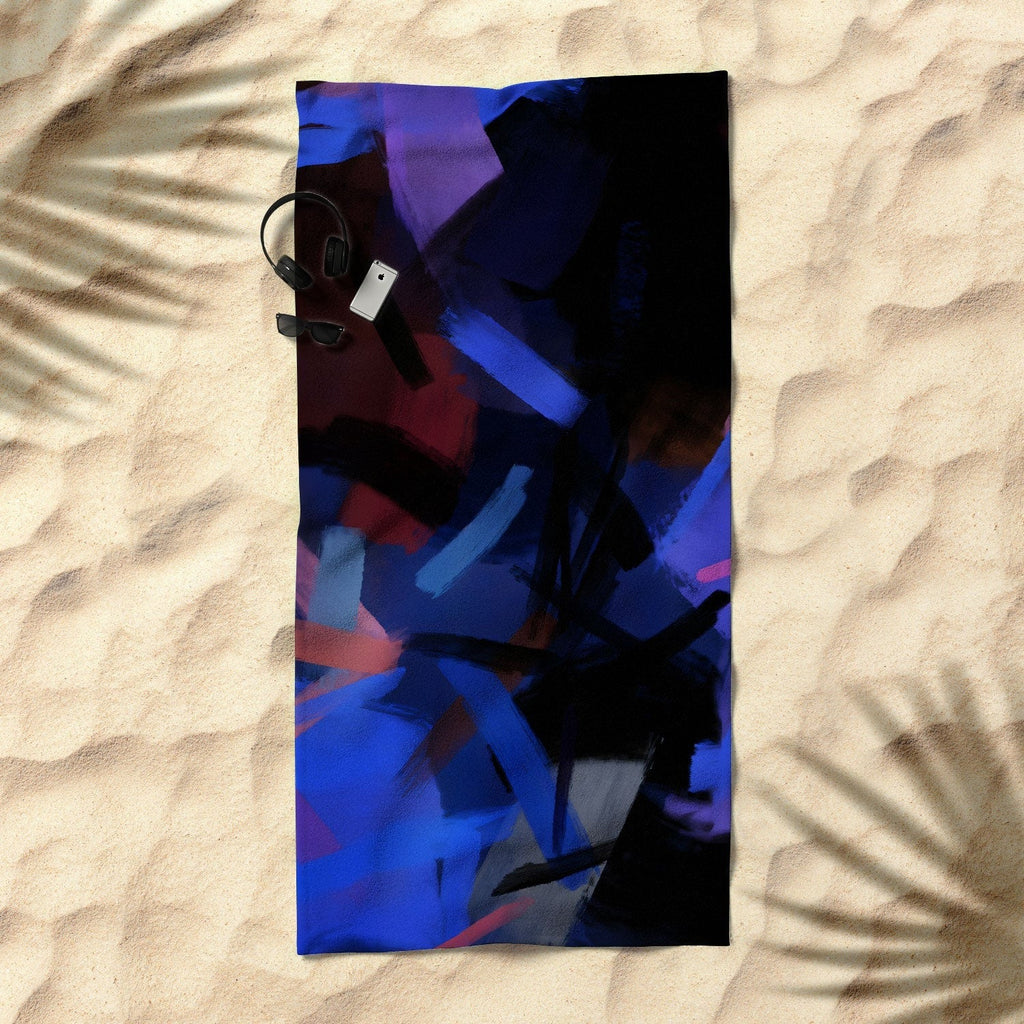 83 Oranges Midnight Sparks Beach Towel