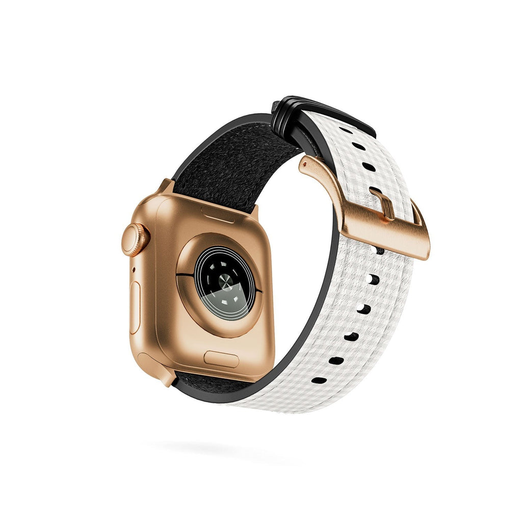 Colour Poems Gingham Plaid Pattern Cloud White Apple Watch Band