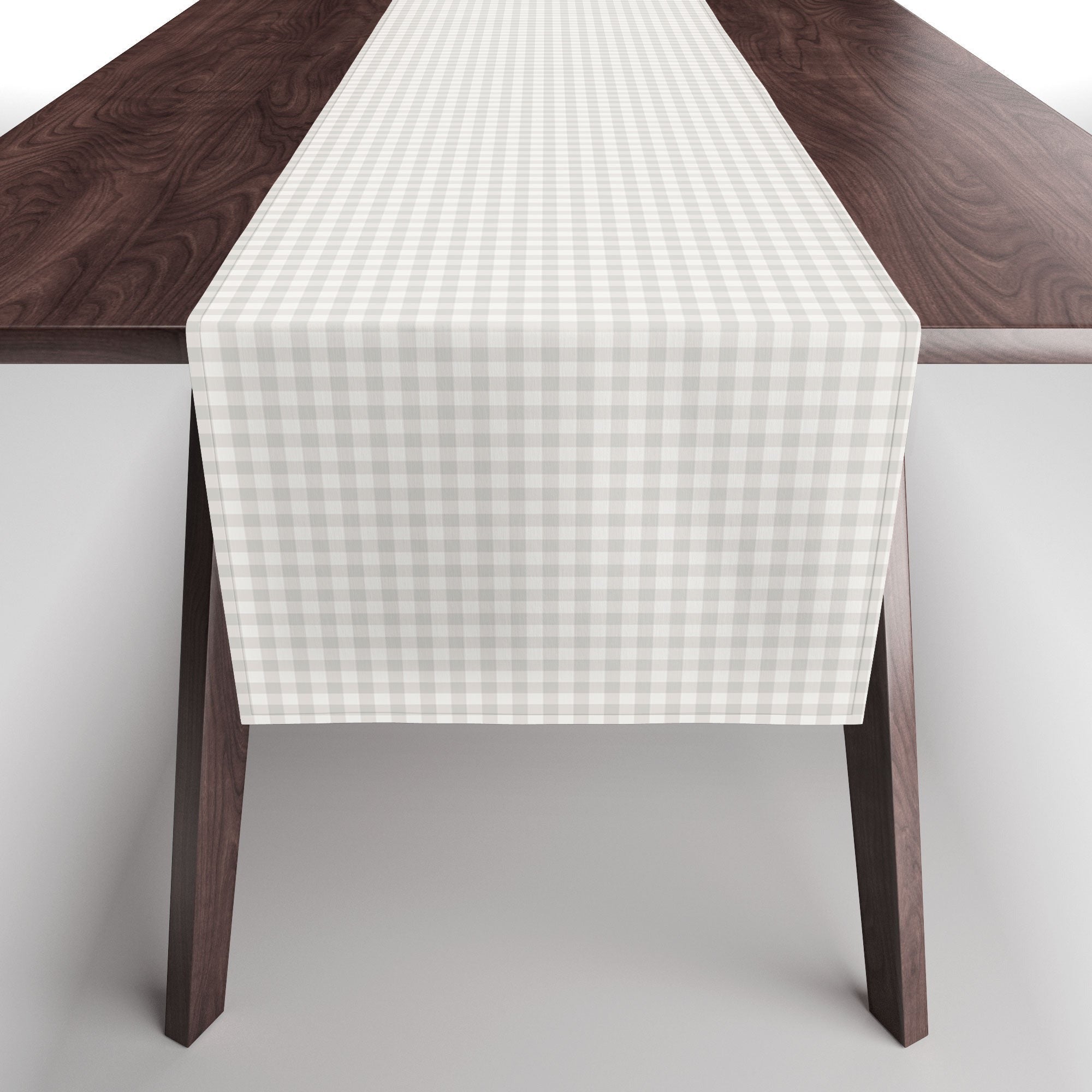 Colour Poems Gingham Plaid Pattern Cloud White Table Runner