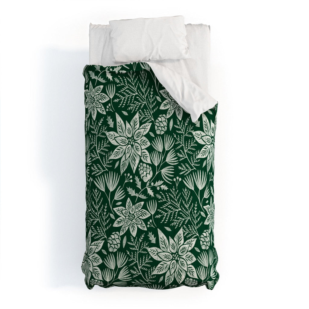 Pimlada Phuapradit Christmas Poinsettia Comforter