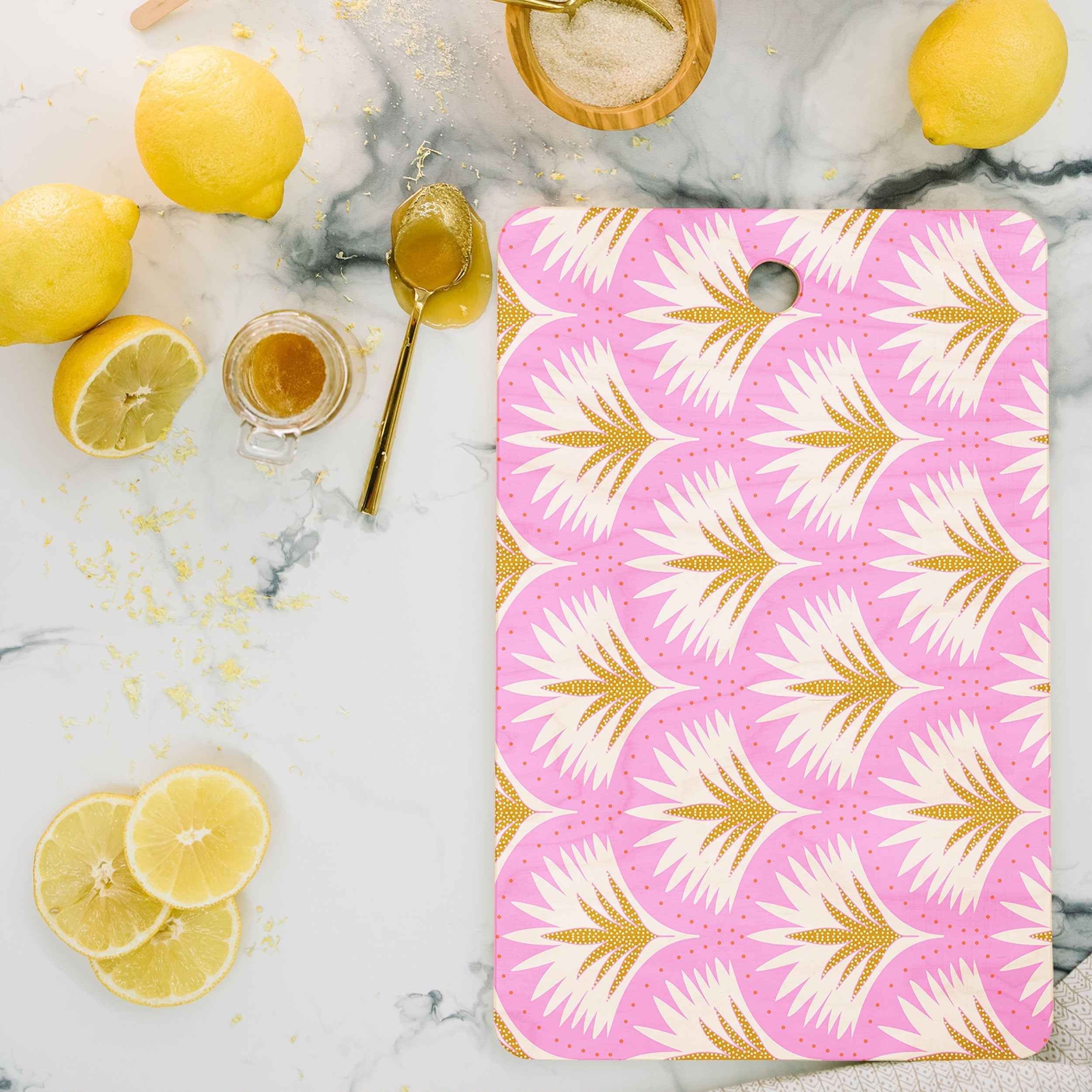 Jennifer Labre Pink Palmetto Cutting Board Rectangle