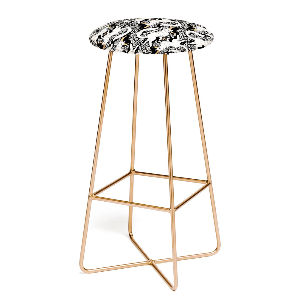 Avenie Celestial Cats Gold Bar Stool