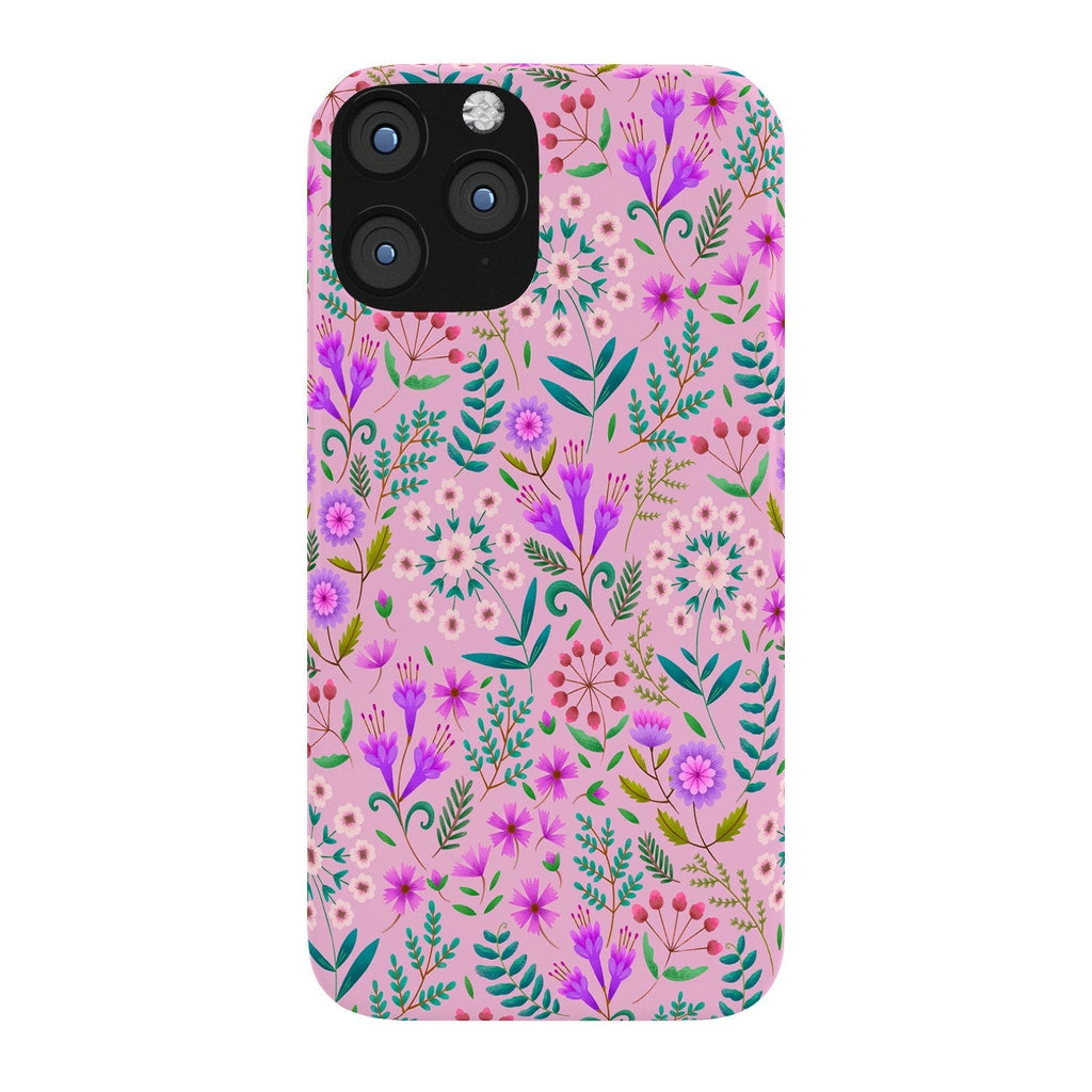 Pimlada Phuapradit Ditsy Purple Floral Half Drop Phone Case