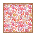 Ninola Design Botanic Retreat Coral Reef Crab Lobster Red Square Tray