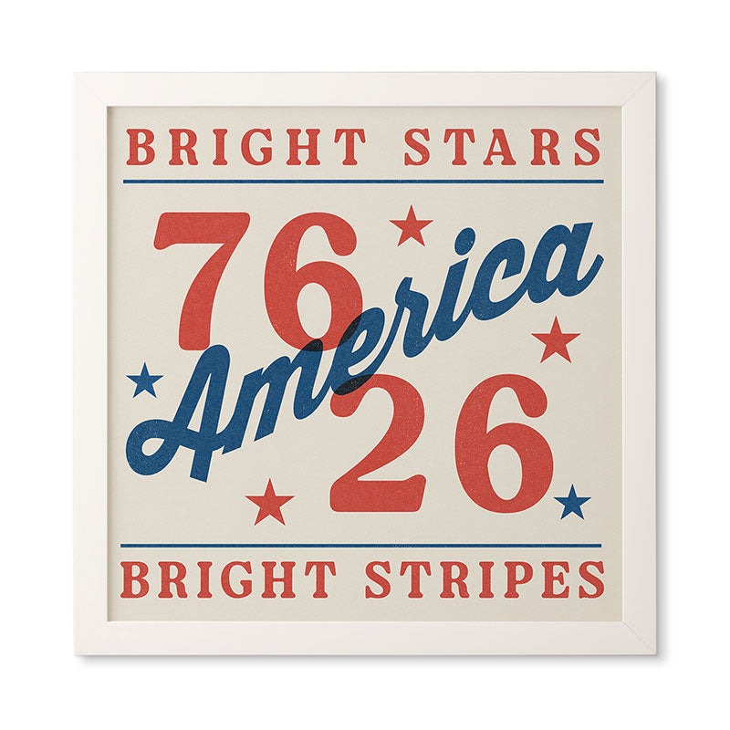DENY Designs Bright Stars Bright Stripes Framed Wall Art