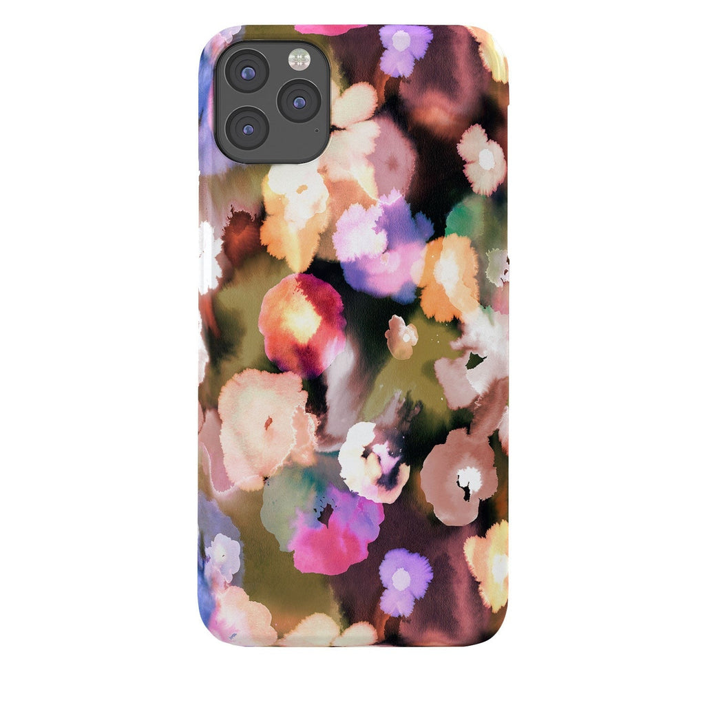 Ninola Design Botanic Retreat Ombre Abstract Watercolor Flowers Pink gold Phone Case