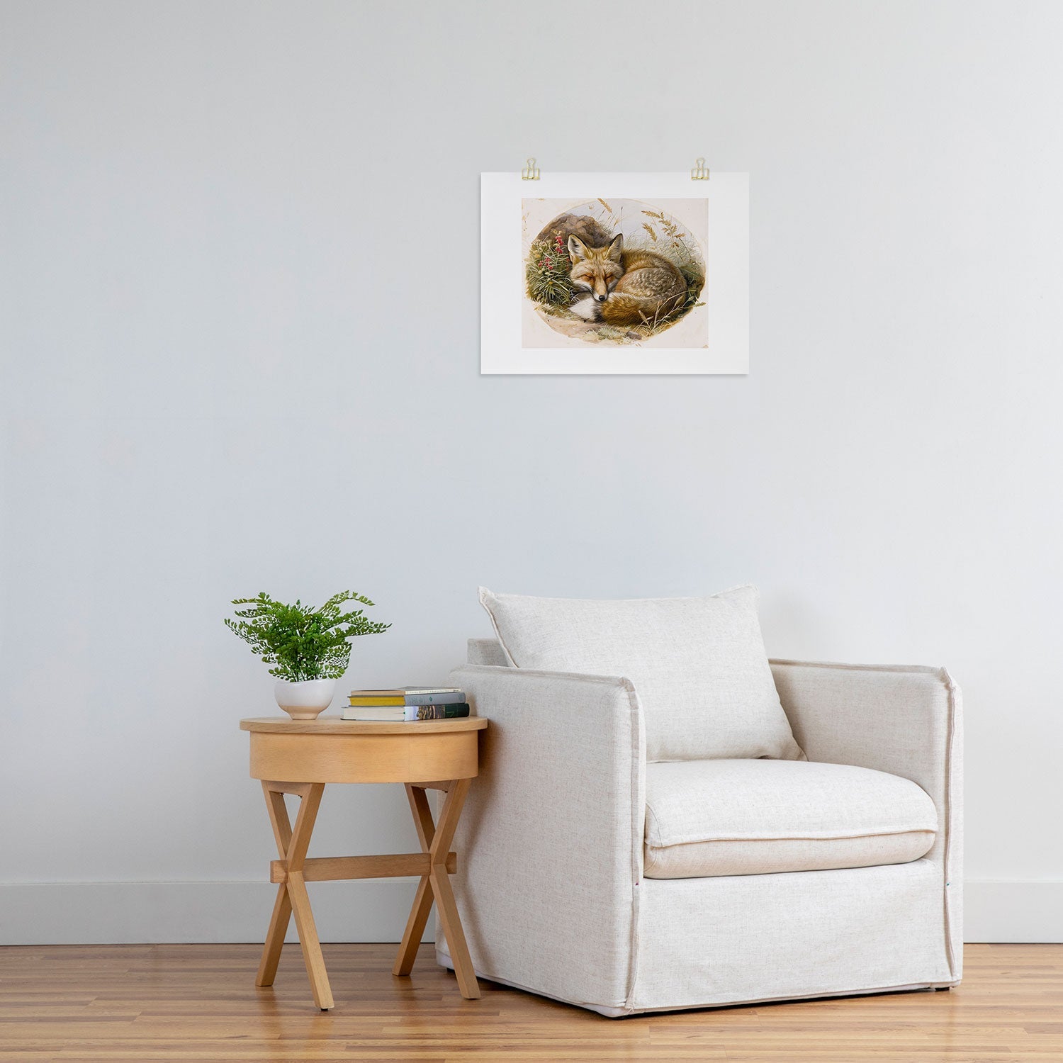 trajeado14 Fox Sleeping Vintage Illustration Art Print