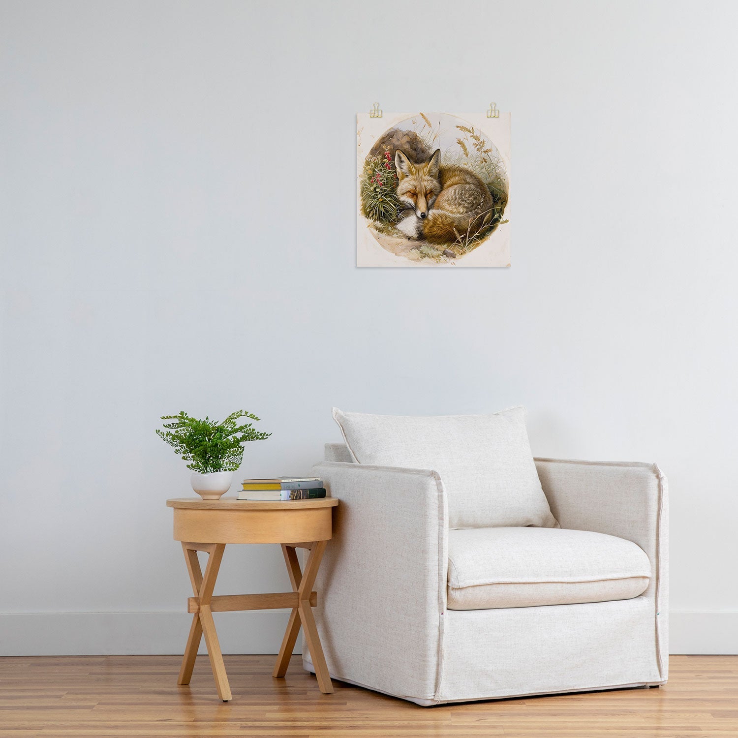 trajeado14 Fox Sleeping Vintage Illustration Art Print